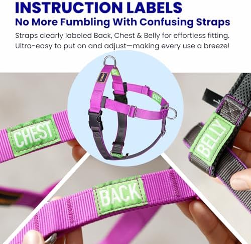 Easy Walk No Pull Dog Harness, Purple, Medium - Image 4