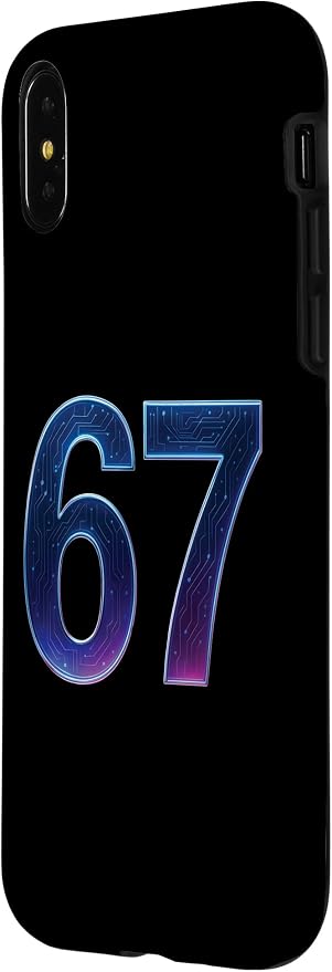 67 Meme Ai Quantum Number 67th Six Seven Tech Digital Future Case for iPhone X/XS - Image 2