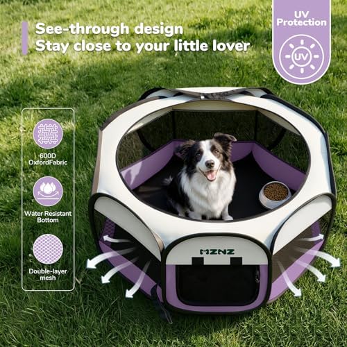 Dog Cat Small Animal Puppy Playpen Crate, Large, Purple - Image 6