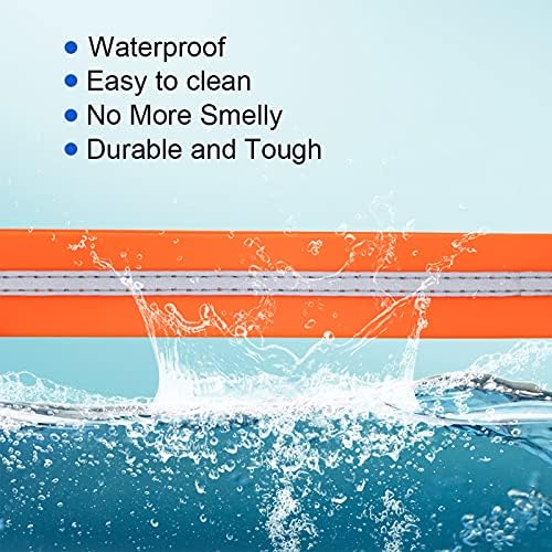 Nimble Reflective Waterproof Dog Collar Adjustable Odor Resistant Easy Clean Pet Collar for Small Medium Large Dogs Night Walking Outdoor Rainy Use (Large (15.35”-24.8”inches), Orange) - Image 3