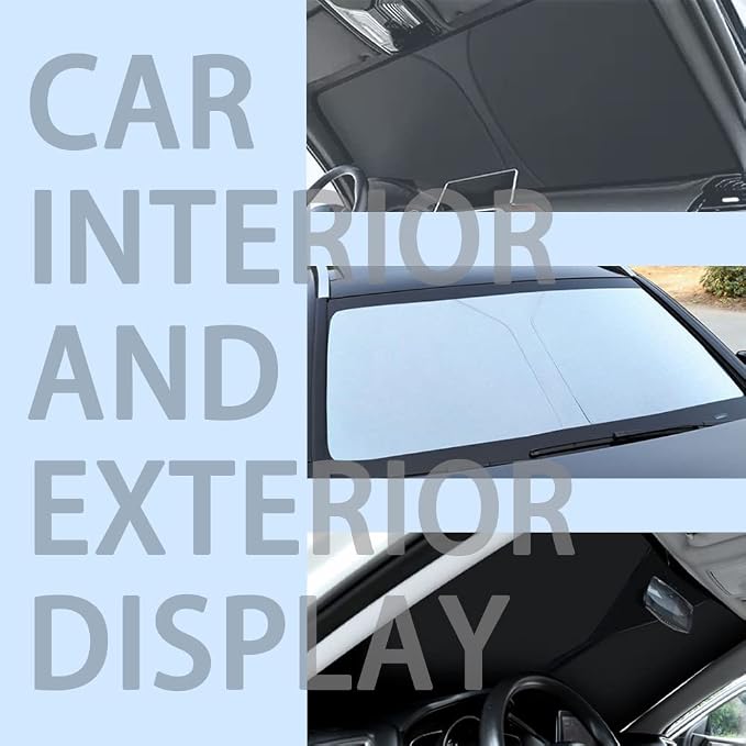 300T Thickened Sunshade for Car Windshield,Windshield Sun Shade for Blocking 99% Sunlight & Heat,Summer Cars Essentials Sun Cover for Car Windshields Fits Small Truck,SUV (XL: 63x33 inch) - Image 7