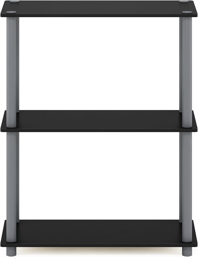 Furinno TURN-N-TUBE Storage Shelves, 3-Tier Book Shelf, Corner Shelf, Toolless Open Shelves, for Organization and Storage, Living Room, Garage, Home Office, Black - Image 6
