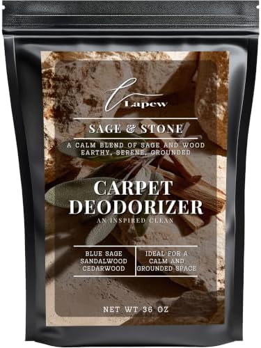 Lapew Sage & Stone Carpet Deodorizer Powder - Pet Safe Freshener for Vacuuming | Scented Odor Eliminator for Home | 36 oz by Lapew