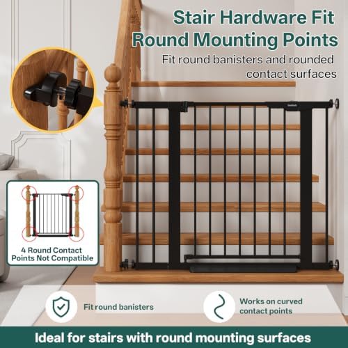 InnoTruth 27-36.6 in Wide Baby Gate for Stairs and Doorways, Black - Image 5
