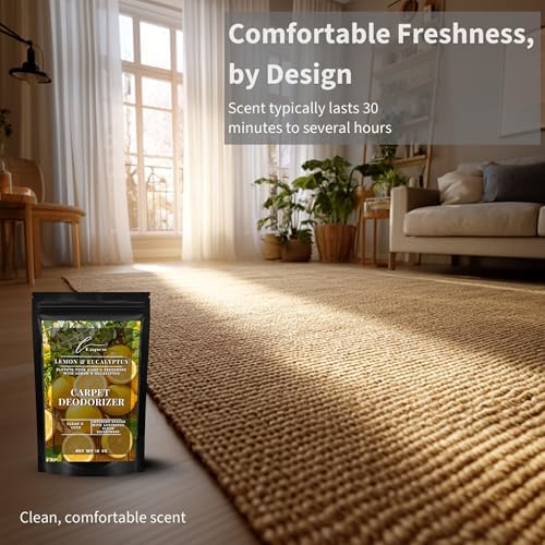 Lapew Lemon & Eucalyptus Carpet Deodorizer Powder - Pet Safe Freshener for Vacuuming | Scented Odor Eliminator for Home | 16 oz - Image 5