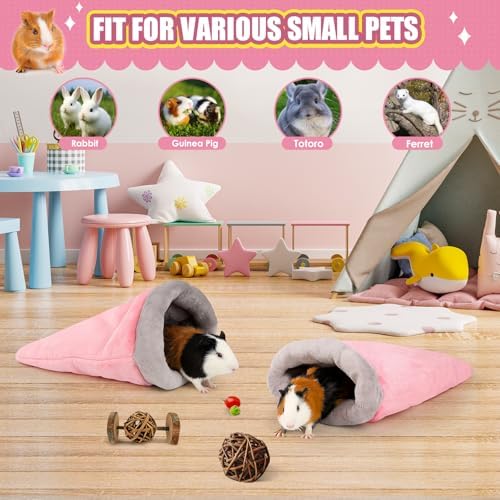 Guinea Pig Sleeping Bag, Adjustable Entrance for Keep Opening, Snuggle Bag and Playtime Sack for Guinea Pig, Rabbits and Other Small Pets, Pink - Image 4