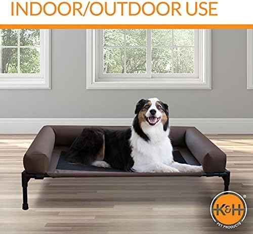 K&H Bolster Dog Cot Cooling Indoor/Outdoor Dog Bed, Chocolate 32" X 25" - Image 5