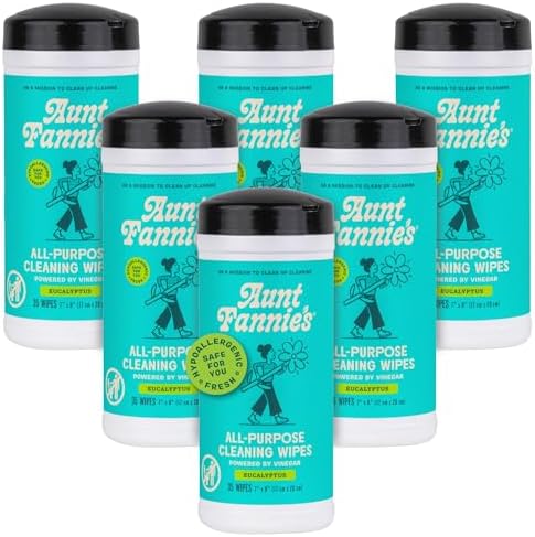 Aunt Fannie's Natural Cleaning Vinegar Wipes, Eucalyptus, 35 Count by AuntFannies