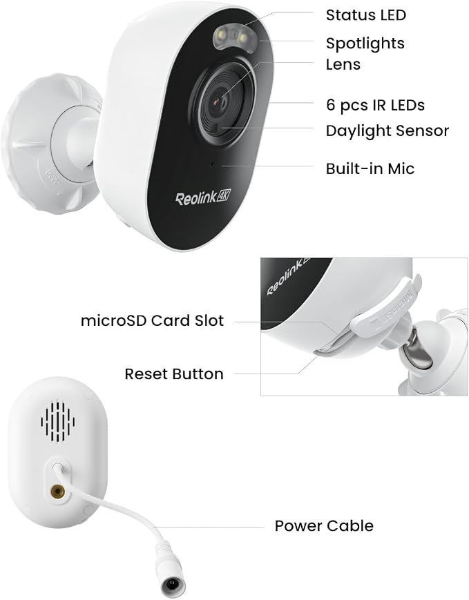 REOLINK Lumus Pro 4K Outdoor Security Camera, Plug-in Power WiFi Camera | Color Night Vision Spotlight, 2.4/5GHz WiFi 6, No Subscription Local Storage, Smart Detection, Two-Way Talk, 24/7 Recording - Image 9