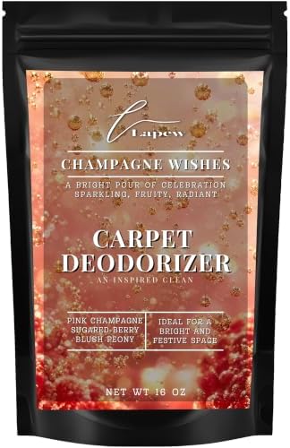 Lapew Champagne Wishes Carpet Deodorizer Powder - Pet Safe Freshener for Vacuuming | Scented Odor Eliminator for Home | 16 oz by Lapew