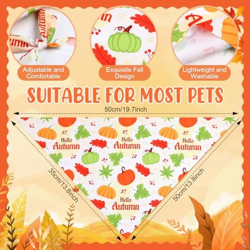 Weewooday 50 Pcs Fall Thanksgiving Dog Bandanas Bulk, Small Pets Charm - Image 3
