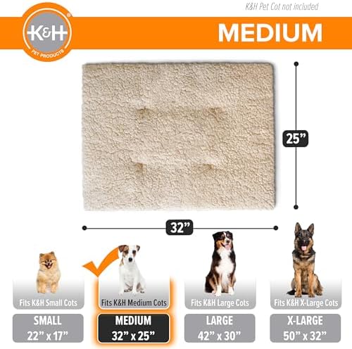 K&H PET PRODUCTS Original Pet Cot Microfleece Pad - Tan, Medium 25 X 32 Inches - Image 4