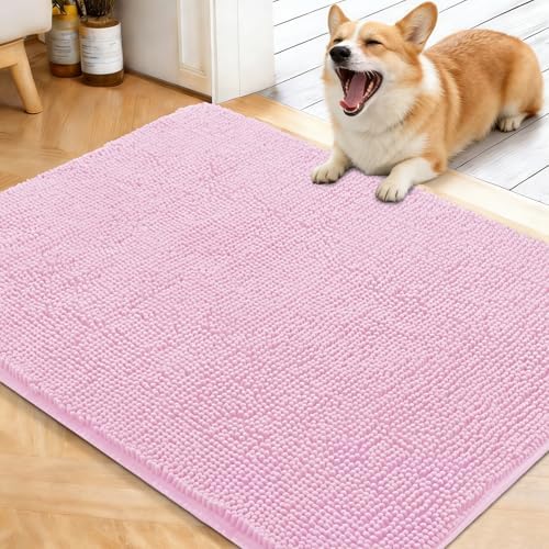 OLANLY Dog Door Mat for Muddy Paws 40x32, Super Absorbent Chenille Mud Mat by OLANLY