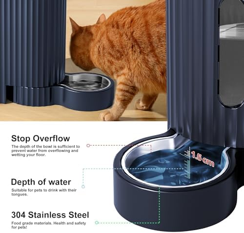 Gravity Automatic Cat Feeder, Water & Food Dispenser Set, Stainless Bowls - Image 5