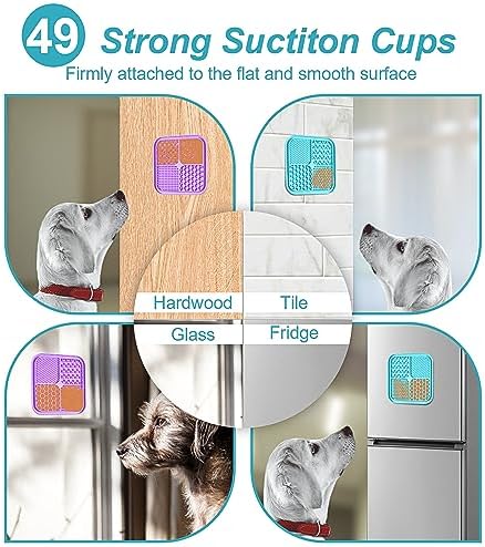 2PCS Licking Mat for Dogs with Suction Cups, Premium Lick Pad for Anxiety Relief, Slow Feeder Dog Bowls, Perfect for Bathing, Grooming and Training - Image 6