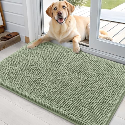 OLANLY Dog Door Mat for Muddy Paws 36x24, Super Absorbent Chenille Mud Mat by OLANLY
