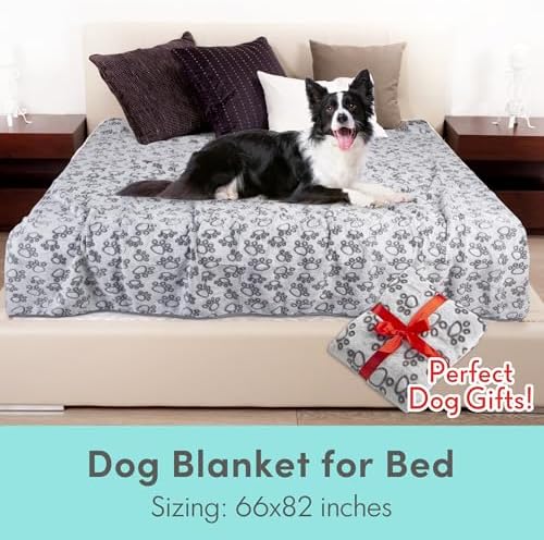 Stuffed Premium Soft Dog Blankets for Large Dogs, Large Cat Blanket Washable for Human Bed Couch Protection Cover, Dog Essentials for Dog, 66 * 82 inches, Grey - Image 5