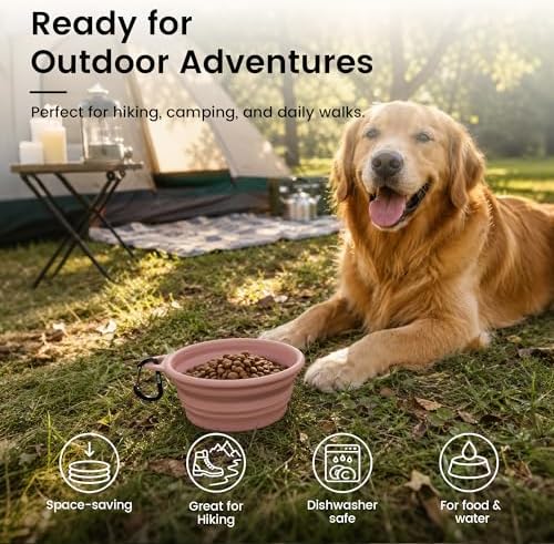 OHMO Large Collapsible Dog Bowls for Travel, 27oz, 2pcs, Coral&Brick Red - Image 4