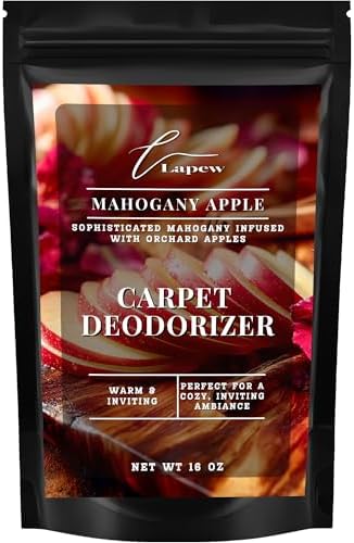 Lapew Mahogany Apple Carpet Deodorizer Powder - Pet Safe Freshener for Vacuuming | Scented Odor Eliminator for Home | 16 oz by Lapew