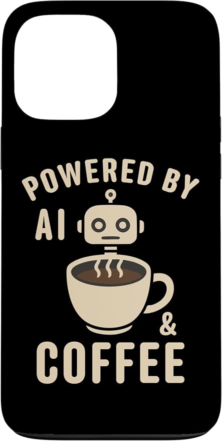 Powered by AI and Coffee Robot Case for iPhone 13 Pro Max by Unknown