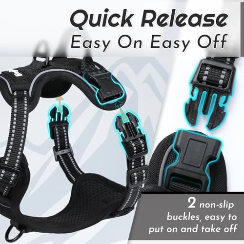 Eagloo Dog Harness for Small Dogs, No Pull Pet Vest with 2 Leash Clips - Image 6