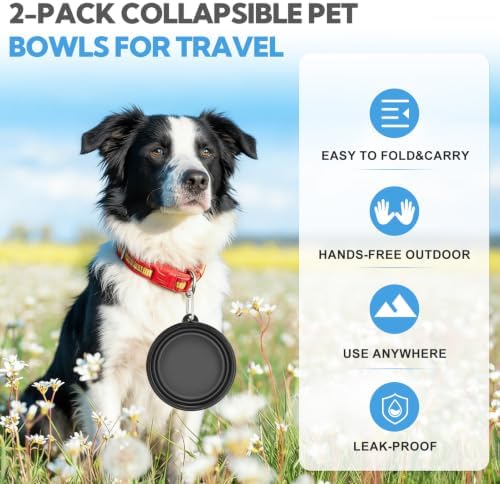 Collapsible Dog Bowl Large 34oz, Travel Dog Water Bowl Portable - Image 6