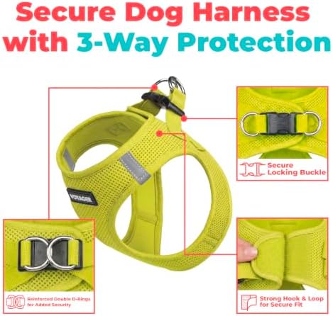 Voyager Step-in Air Dog Vest Harness - Lime Green, Small - Image 2
