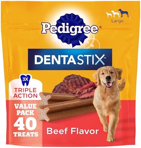 Pedigree Dentastix Large Breed Dental Dog Treats, Beef Flavor, 40 Count by Pedigree