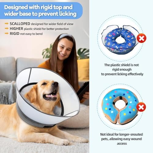 Inflatable Dog Cone Collar,Soft Elizabethan Anti-Lick Pet Recovery Collar - Image 5