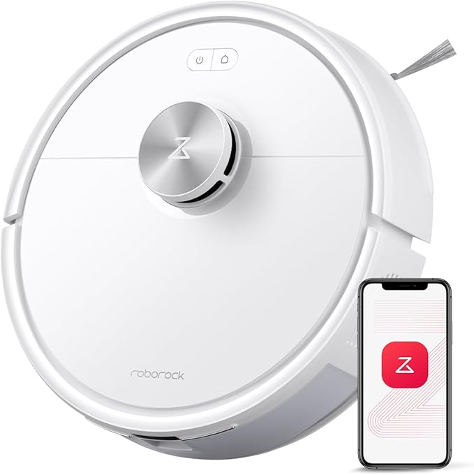 roborock Q7 M5 Robot Vacuum and Mop Combo, 10,000Pa HyperForce Suction | Dual Anti-Tangle System, APP-Controlled Mopping, LiDAR Navigation, Robotic Vacuum Cleaner for Pet Hair and Carpet, White by Unknown