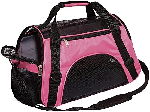 MuchL Pet Carrier Soft-Sided Carriers for Cat Carriers Dog Carrier for Small Medium Cats Dogs Puppies Pet Carrier Airline Approved Cat Dog Pet Travel Carrier (Medium,Pink) by MuchL