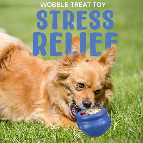 Wobbly Dog Enrichment Lick Toy, Stuffable Frozen Lick Bowl to Keep Dogs Busy, Long-Lasting Interactive Treat Dispensing Dog Toy, Silicone Fetch Catch Chew Toy(Dark Blue,S) - Image 2
