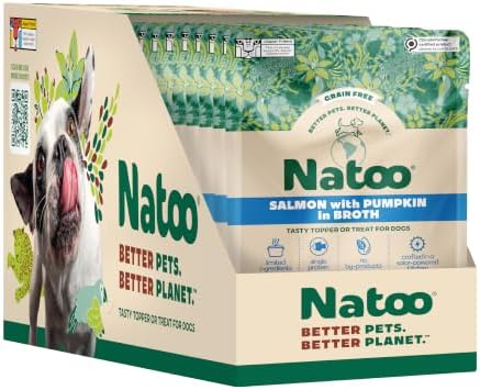 NATOO Dog Food Topper, Salmon with Pumpkin, Case of 20, 3 oz Each by Natoo