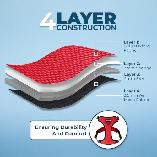Voyager Dual Attachment No Pull Harness - Red, X-Large - Image 5