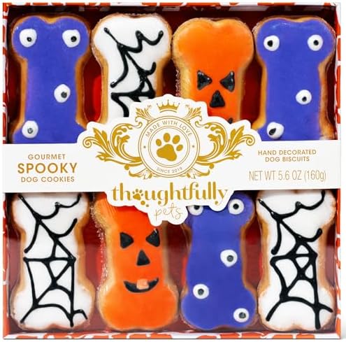 Halloween Dog Treat Gift Set, Decorated Bone-Shaped Treats, Set of 8 by Thoughtfully