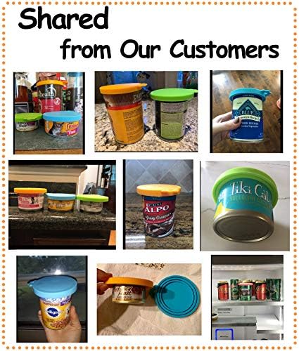 Comtim Pet Food Can Cover Silicone Can Lids for Dog and Cat Food(Universal Size,One fit 3 Standard Size Food Cans),Blue and Green - Image 2