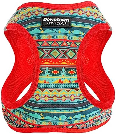 Downtown Pet Supply Step-in Dog Harness – No Pull, Adjustable Padded Mesh with Reflective Trim, Secure Buckle Strap – Comfortable & Breathable Small Dog Harness, X-Large, Tribal by DowntownPetSupply