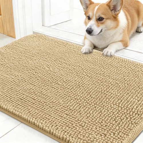 OLANLY Dog Door Mat for Muddy Paws 30x17, Super Absorbent Chenille Mud Mat by OLANLY