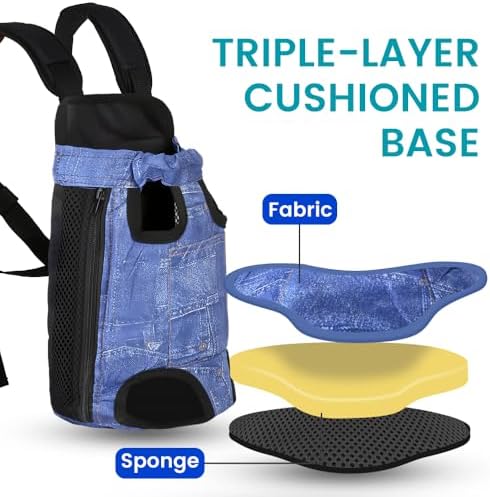 Mosago Dog Backpack Carrier, Front Chest Carrier for Small Dogs, Blue, L - Image 4