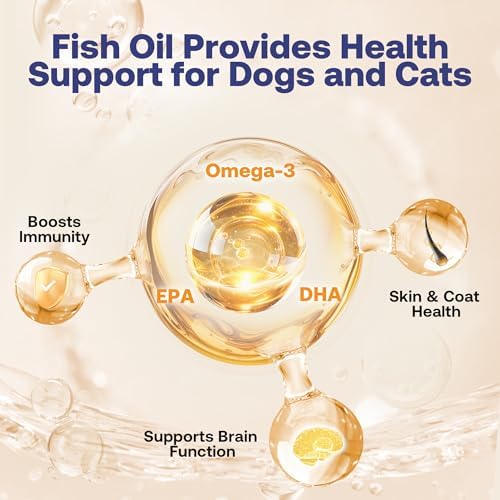 Wild Alaskan Salmon Oil for Dogs & Cats, Fish Oil Omega 3 Supplements with EPA & DHA for Skin & Coat, Immune, Brain, Joint and Heart Health, Dog & Cat Fish Oil Supplements with Pump- 8 oz - Image 3