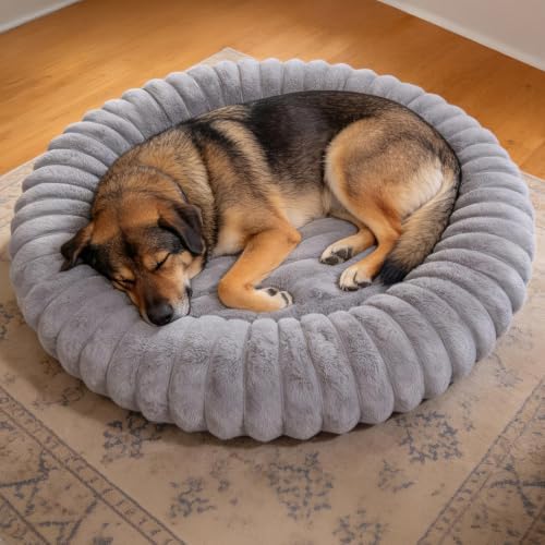 Donut Small Medium Dog Bed Washable Kitty & Puppy Bed,28ins Grey by VhenWhen