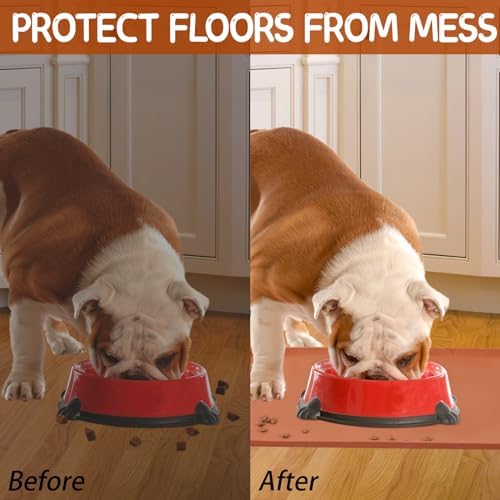 MateeyLife Silicone Cat & Dog Food Mat for Floors Waterproof, Anti-Slip Dog Bowl Mats for Food and Water, Pet Feeding Mats with Lip to Prevent Spills, Pet Placemat for Messy Drinkers to Protect Floors - Image 6
