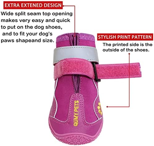 QUMY Dog Shoes for Hot Pavement, Dog Snow Boots & Paw Protectors for Winter - Image 2