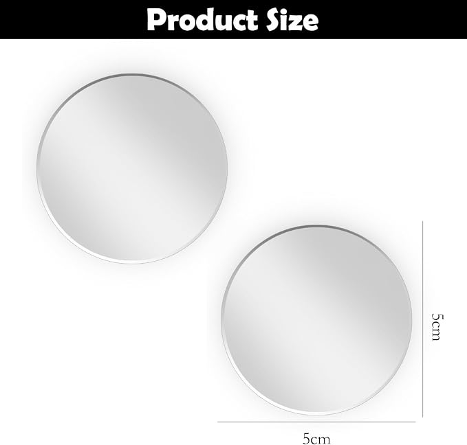 2Pcs Cars BlindSpot Mirrors Side Mirror Removable Adjustabe Angle Round Wide Angle Convex RearView Mirror Car Accessories Universal HD Glass for Suvs Auto Motorcycles RVs - Image 2