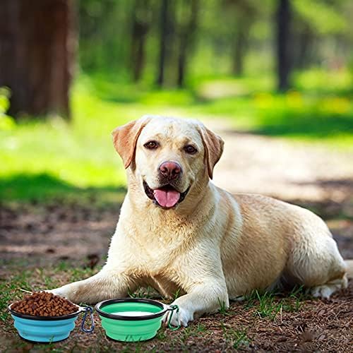 SLSON Dog Bowls Pet Collapsible Bowl with Cover Lids, 2 Pack Travel Bowls - Image 6