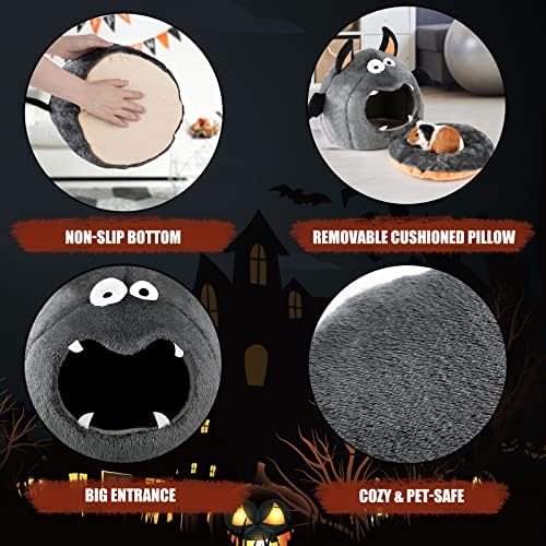 Guinea Pig Hideout - Guinea Pig Bed, Halloween Style Small Pet Hides, Ideal Bed for Small Pets, Bat Shape, Dark Gray - Image 3