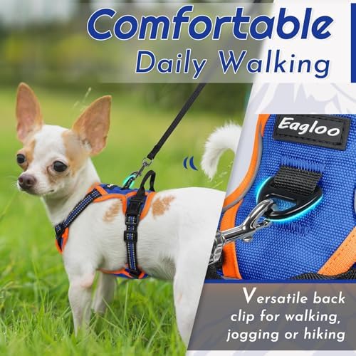 Eagloo Dog Harness for Small Dogs, No Pull Pet Vest with 2 Leash Clips - Image 4