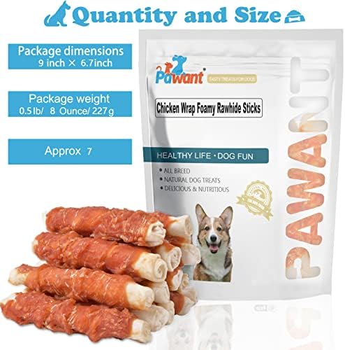 Chicken Wrapped Puffed Rawhide Rolls Dog Sticks Treats, 8 oz - Image 4