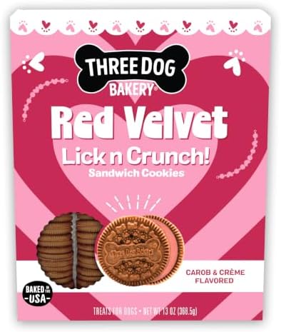 Three Dog Bakery Red Velvet Valentine's Day Lick'n Crunch 13 oz by ThreeDogBakery