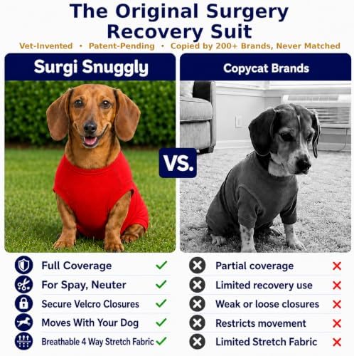 Surgi Snuggly Dog Surgery Recovery Suit, Cone Alternative, Spay/Neuter S - Image 3